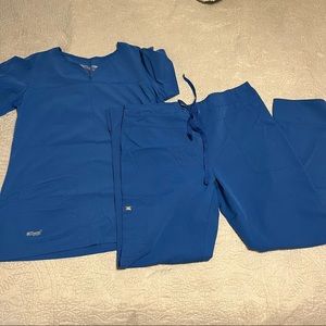 Greys anatomy royal blue scrub set size large